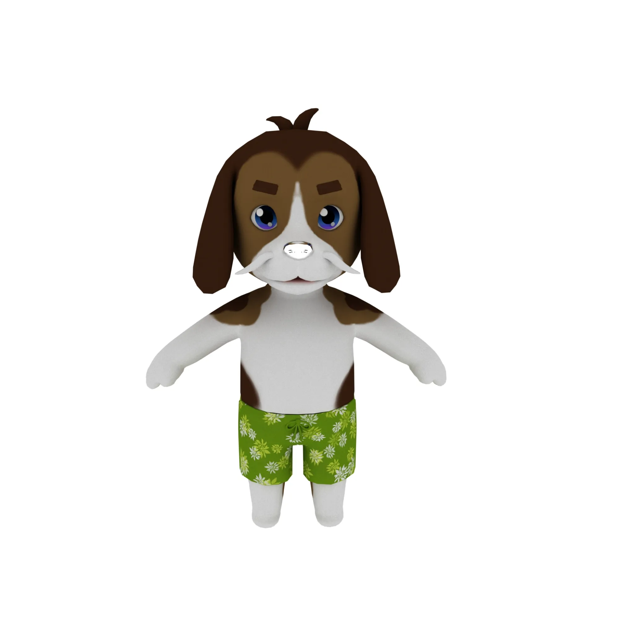 Cartoon dog 3D Model .c4d .max .obj .3ds .fbx .stl .blend