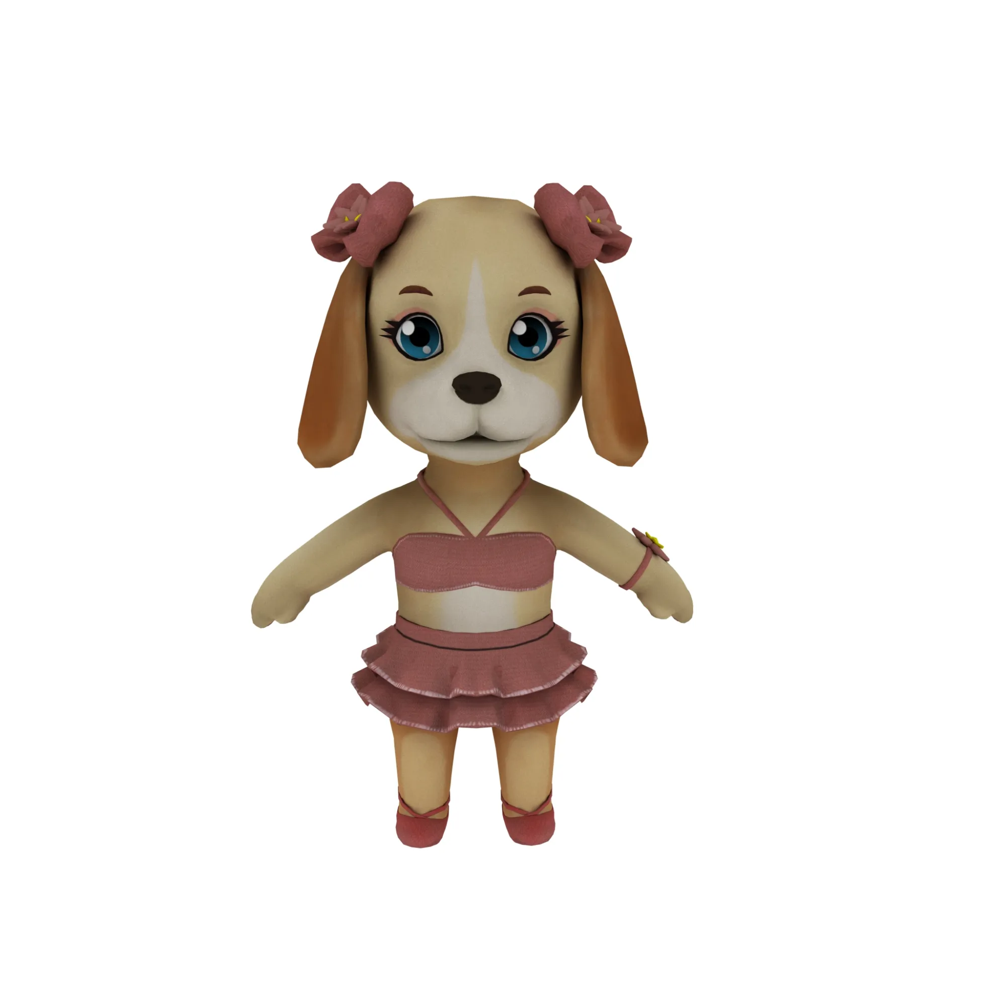 Cartoon dog 3D Model .c4d .max .obj .3ds .fbx .stl .blend