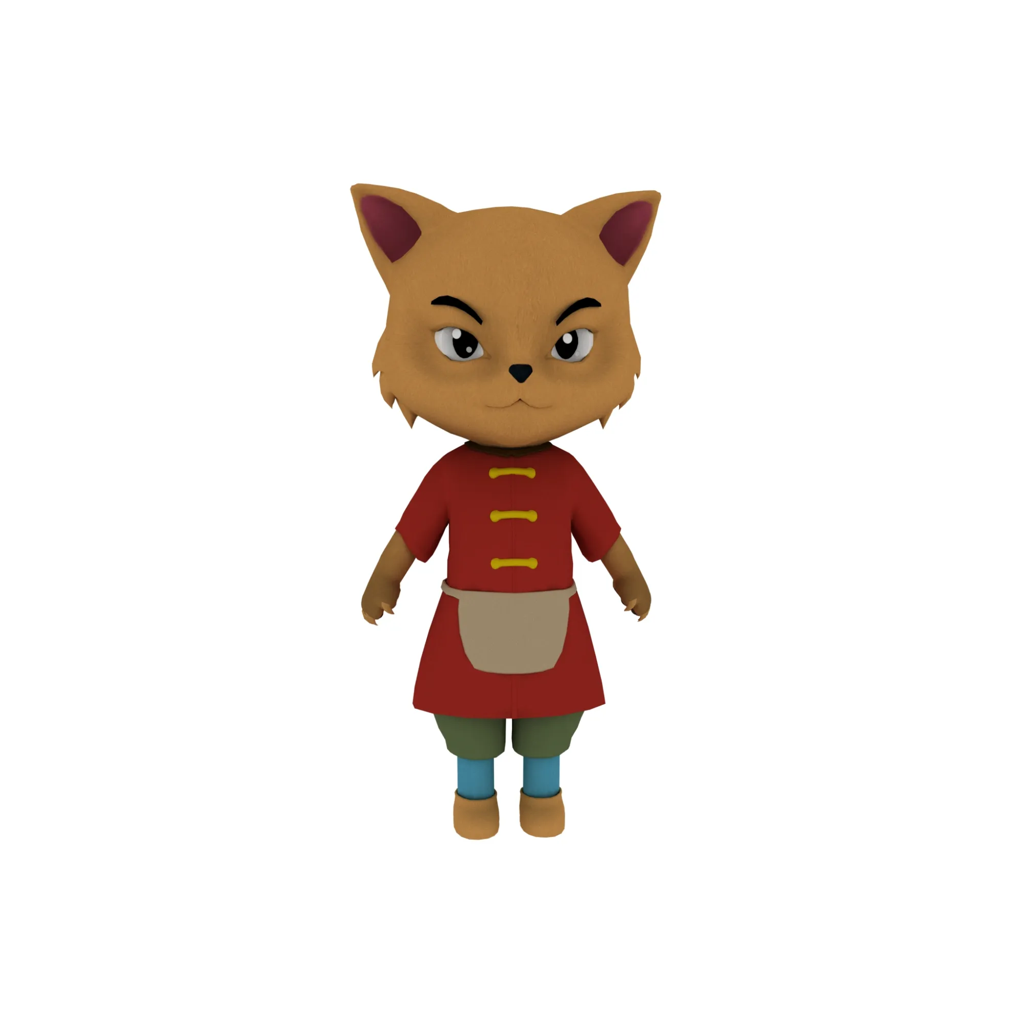 Cartoon cat 3D Model .c4d .max .obj .3ds .fbx .stl .blend 