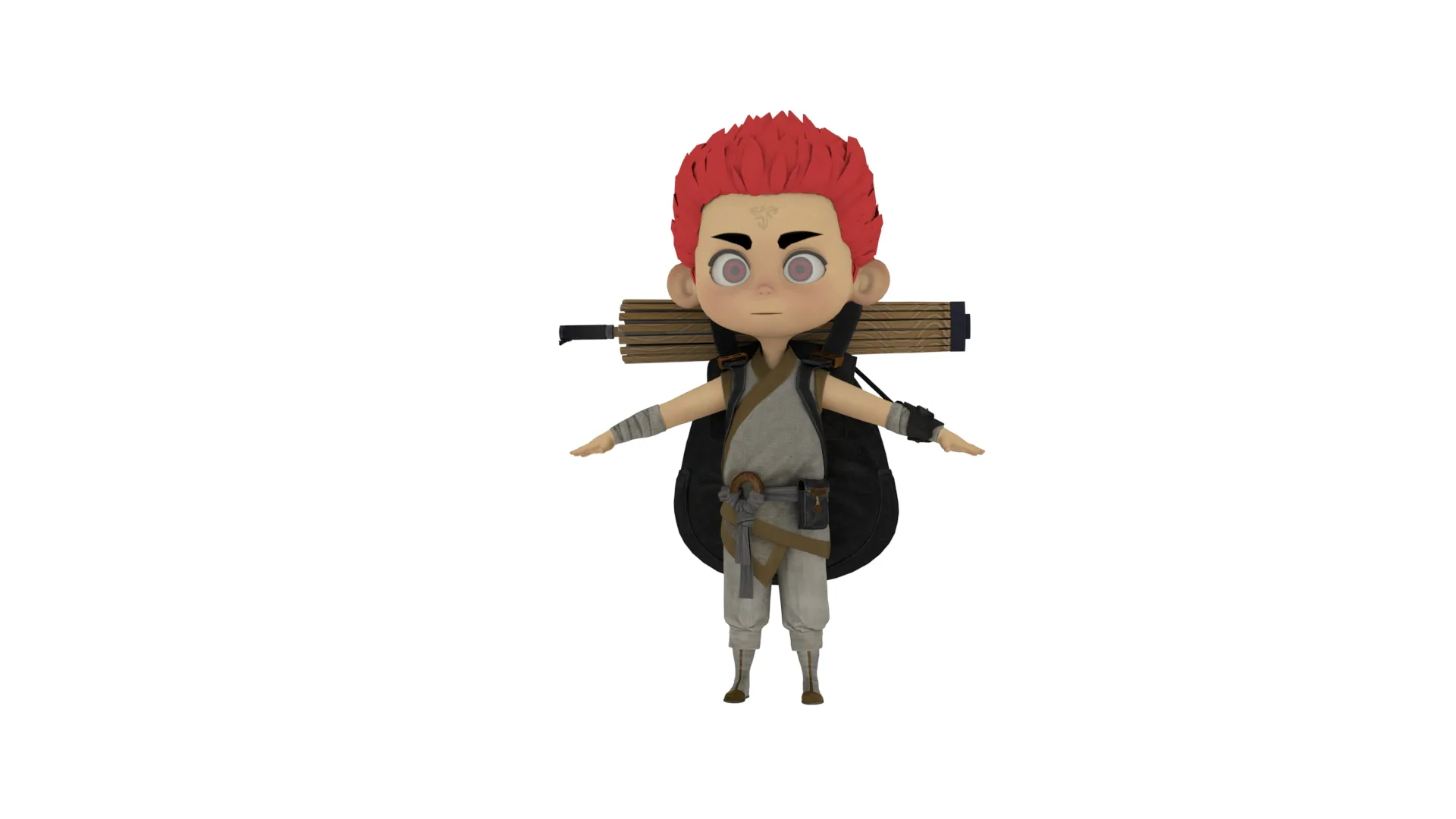 Cartoon Little Apprentice 3D Model .c4d .max .obj .3ds .fbx .stl .blend