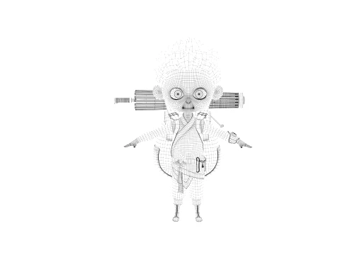 Cartoon Little Apprentice 3D Model
