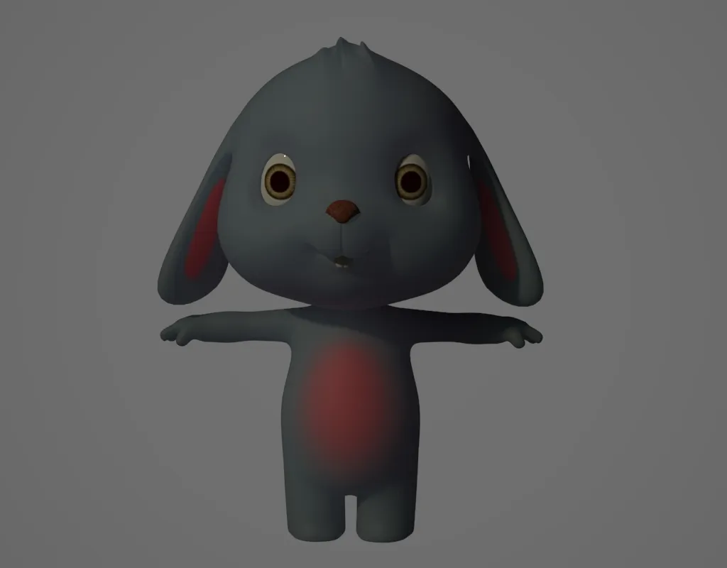 Cartoon rabbit 3D Model .c4d .max .obj .3ds .fbx .stl .blend