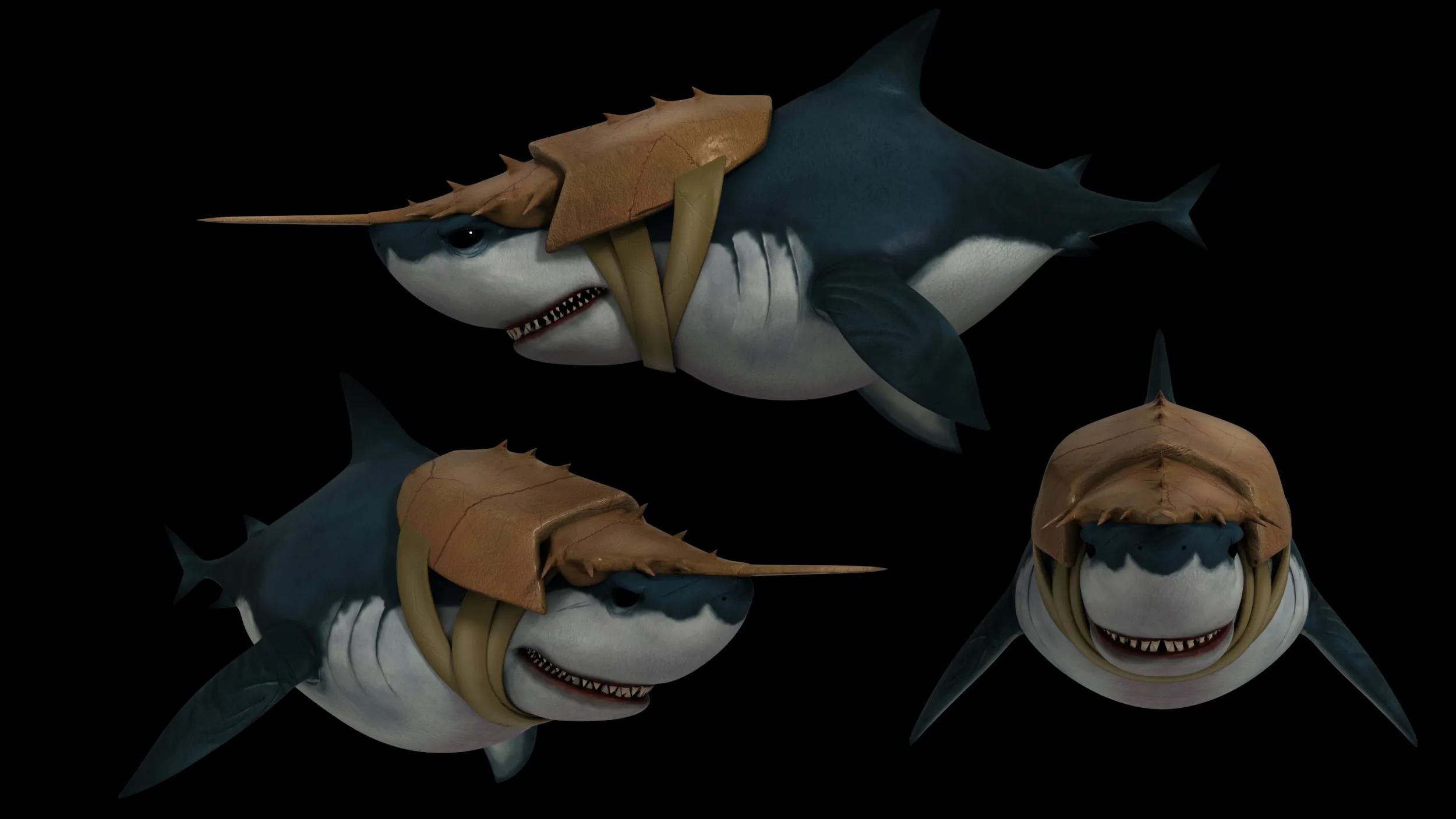 Shark 3D Model .c4d .max .obj .3ds .fbx .stl .blend 