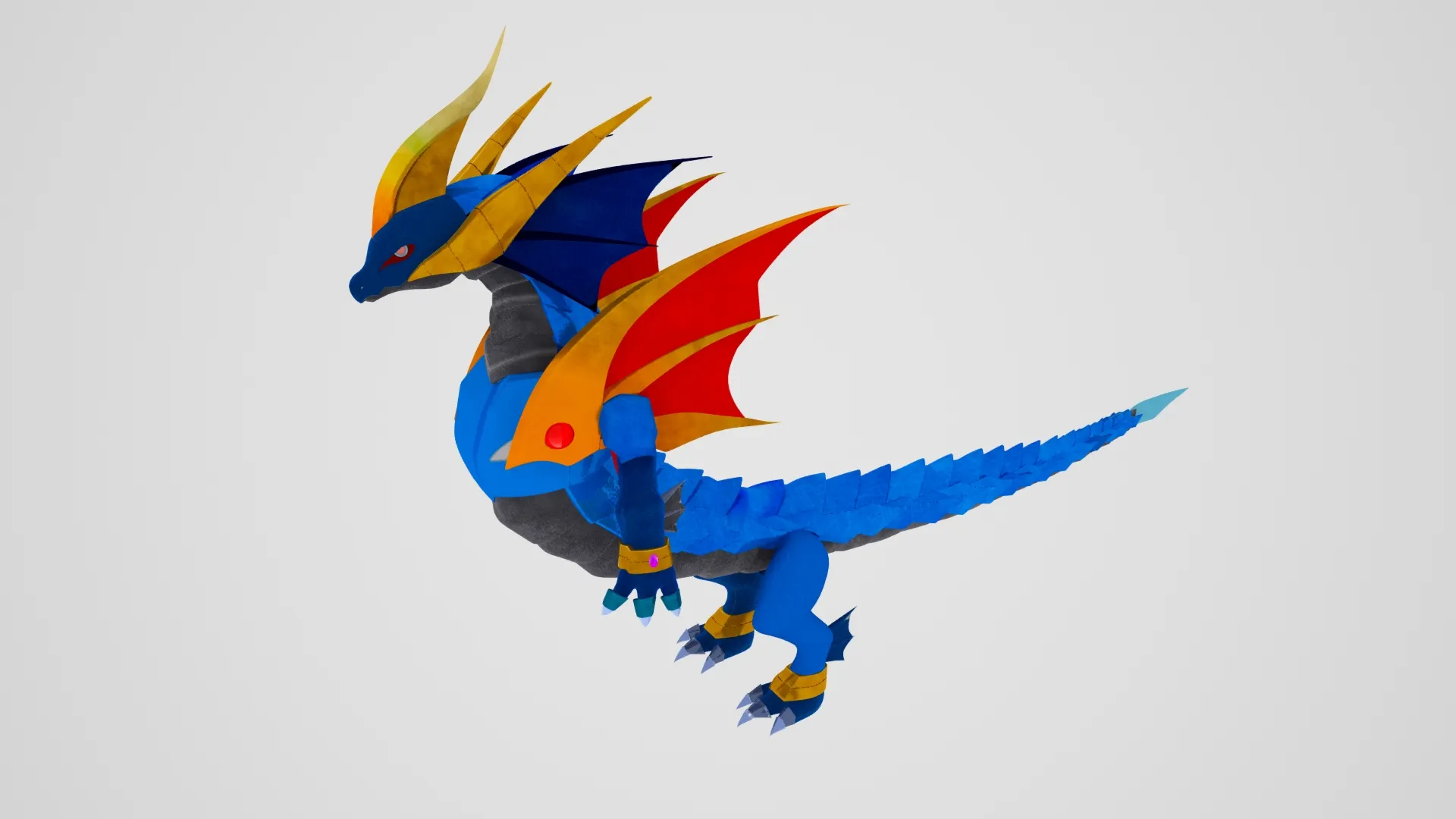 Mechanical Dragon 3D Model .c4d .max .obj .3ds .fbx .stl .blend 