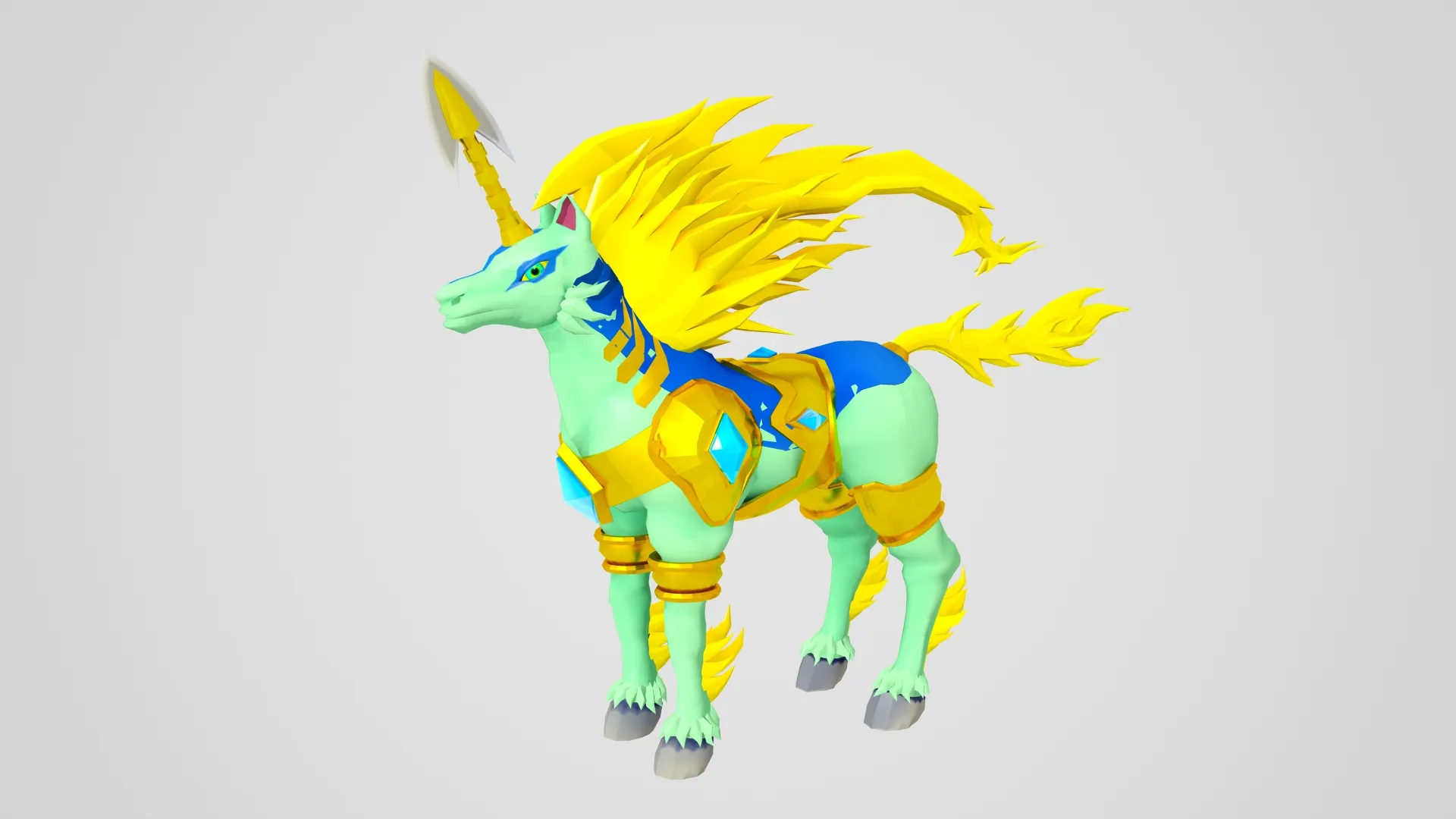 Mechanical unicorn 3D Model .c4d .max .obj .3ds .fbx .stl .blend 