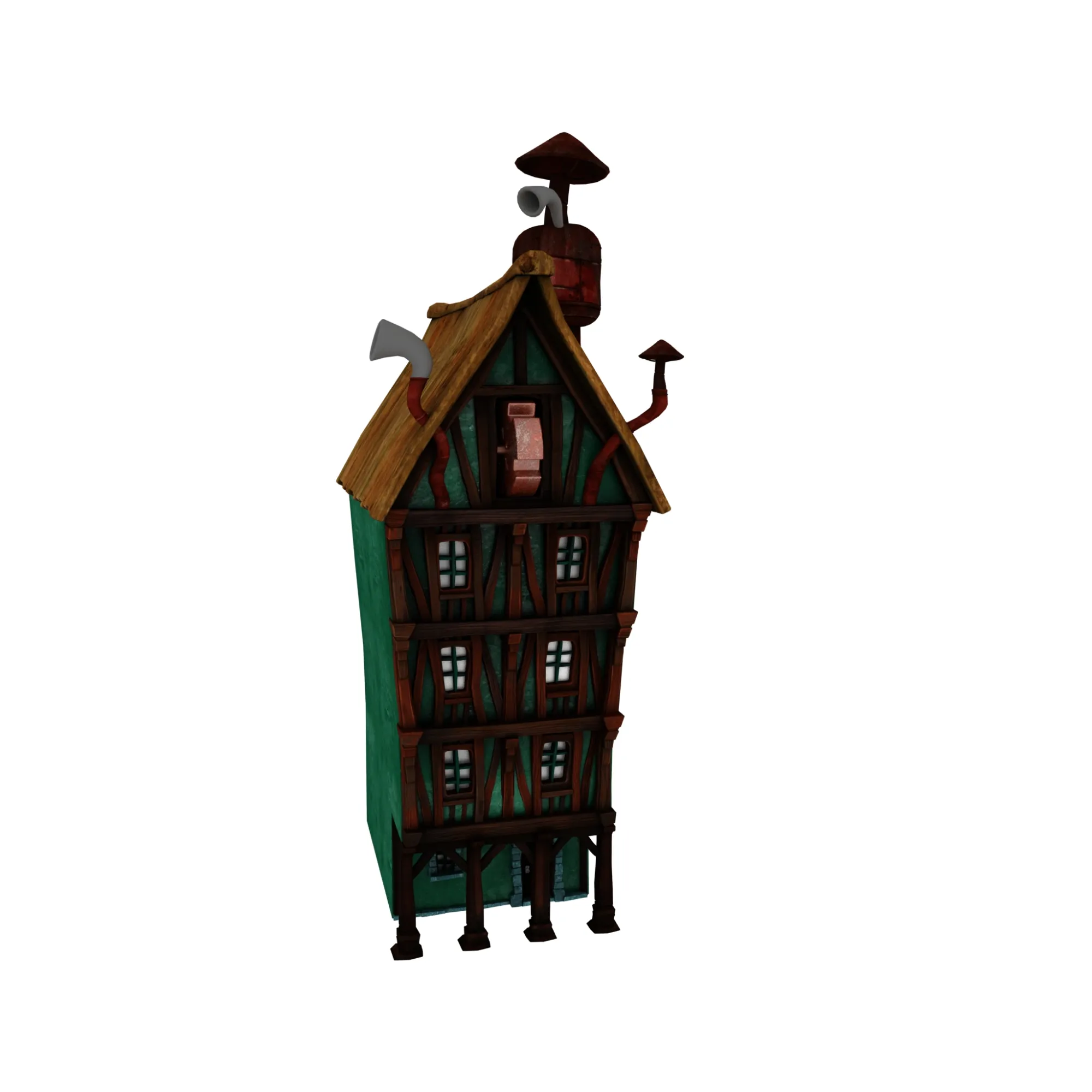 Cartoon house 3D Model .c4d .max .obj .3ds .fbx .stl .blend