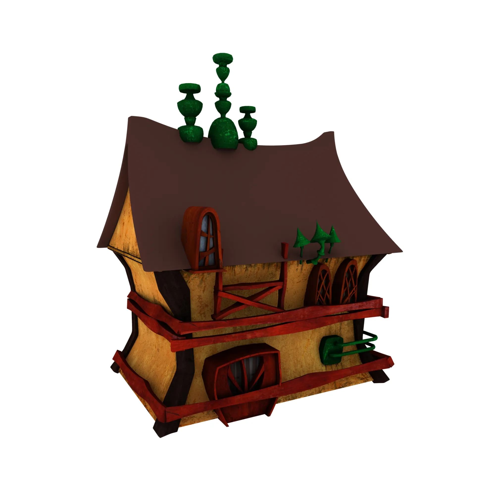 Cartoon house 3D Model .c4d .max .obj .3ds .fbx .stl .blend 