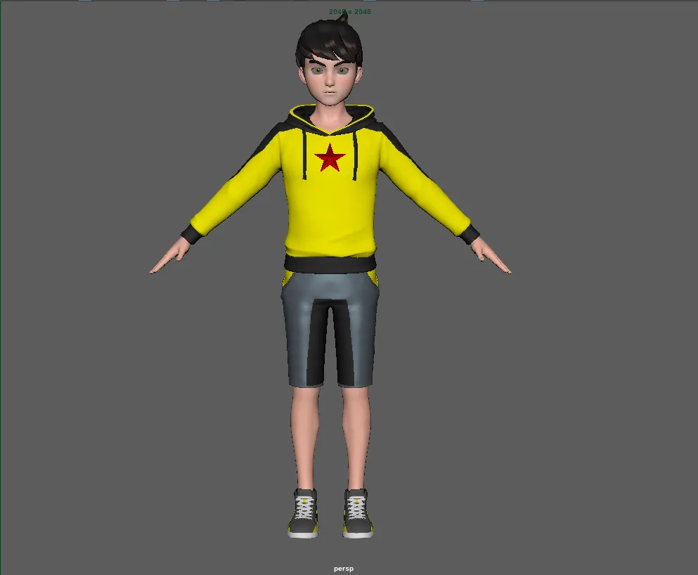 Cartoon boy 3D Model .c4d .max .obj .3ds .fbx .stl .blend 
