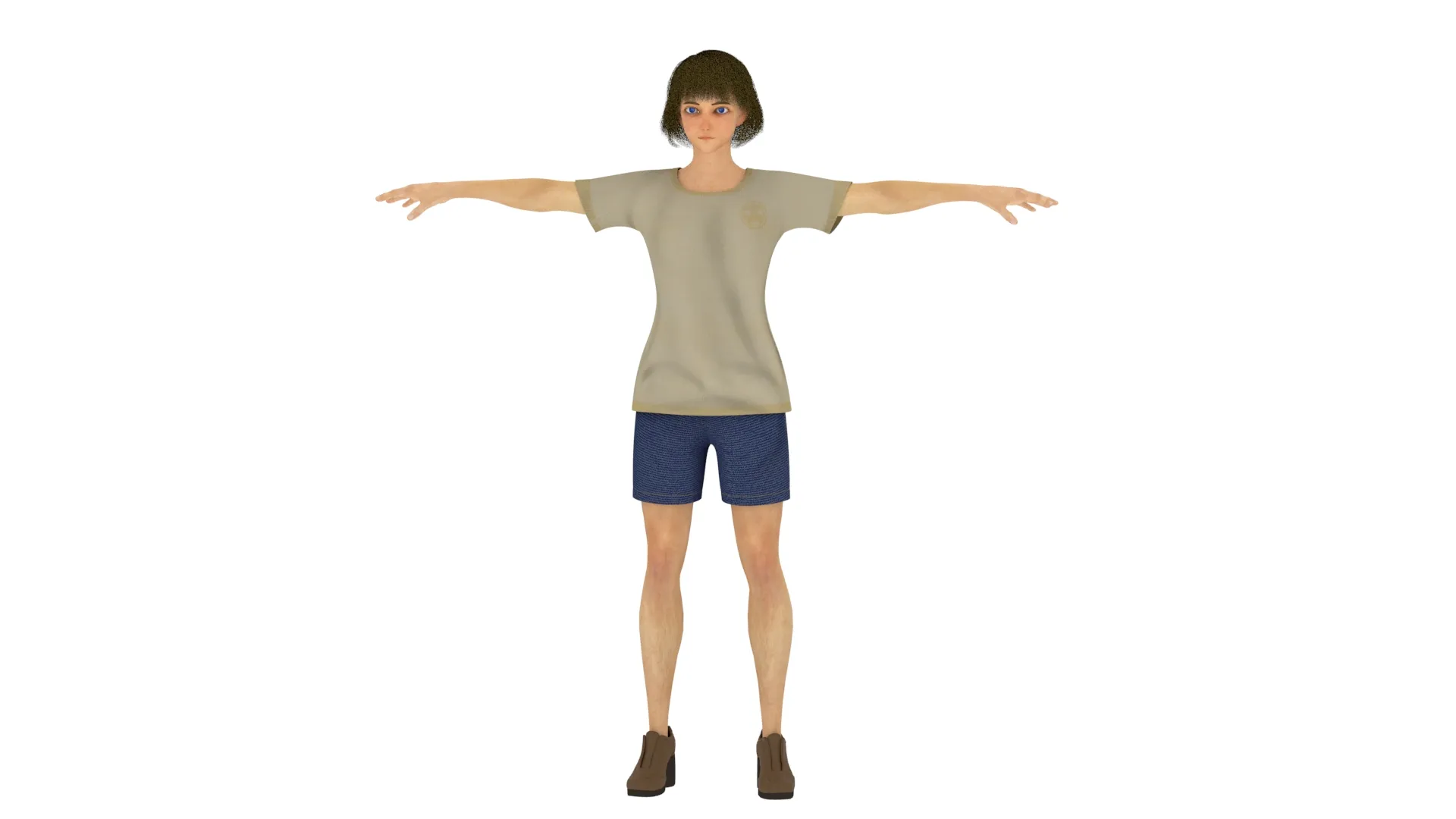Cartoon girl 3D Model .c4d .max .obj .3ds .fbx .stl .blend 