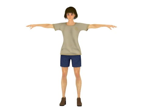 Cartoon girl 3D Модель