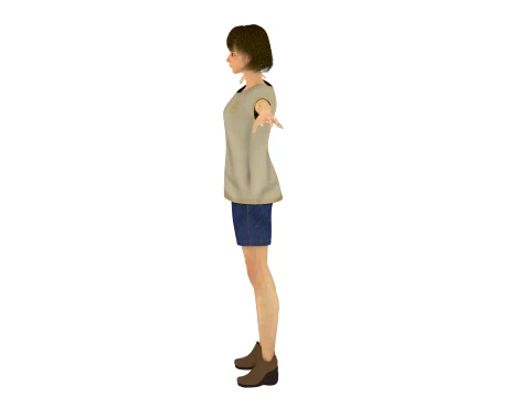 Cartoon girl 3D Model