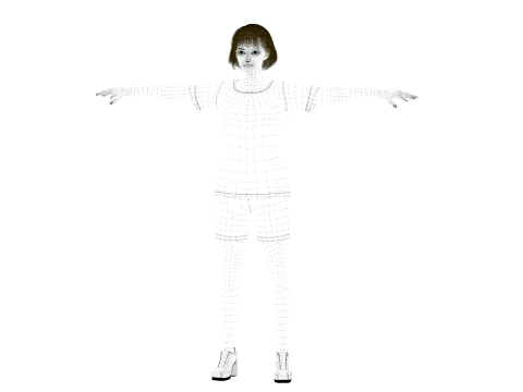 Cartoon girl 3D Model