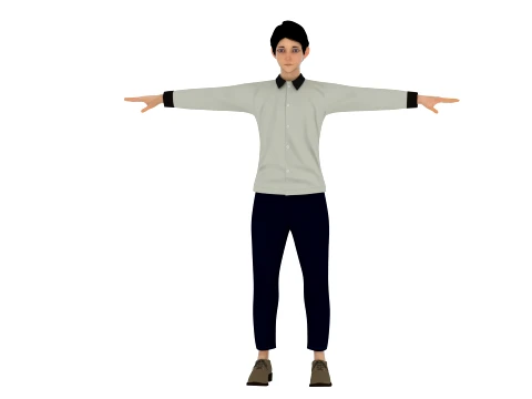 漫画の少年 3Dモデル
