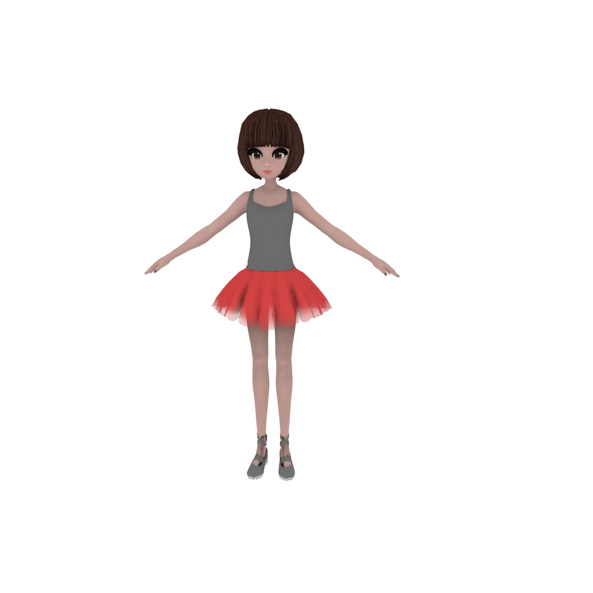 Cartoon girl 3D Model .c4d .max .obj .3ds .fbx .stl .blend 