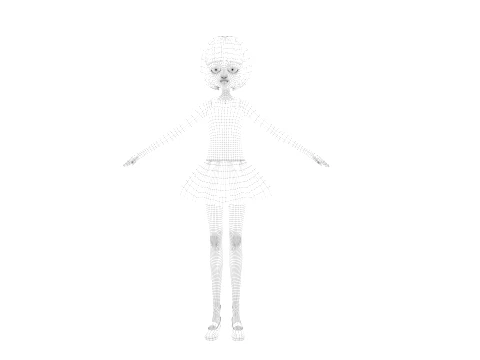 Cartoon girl 3D Model