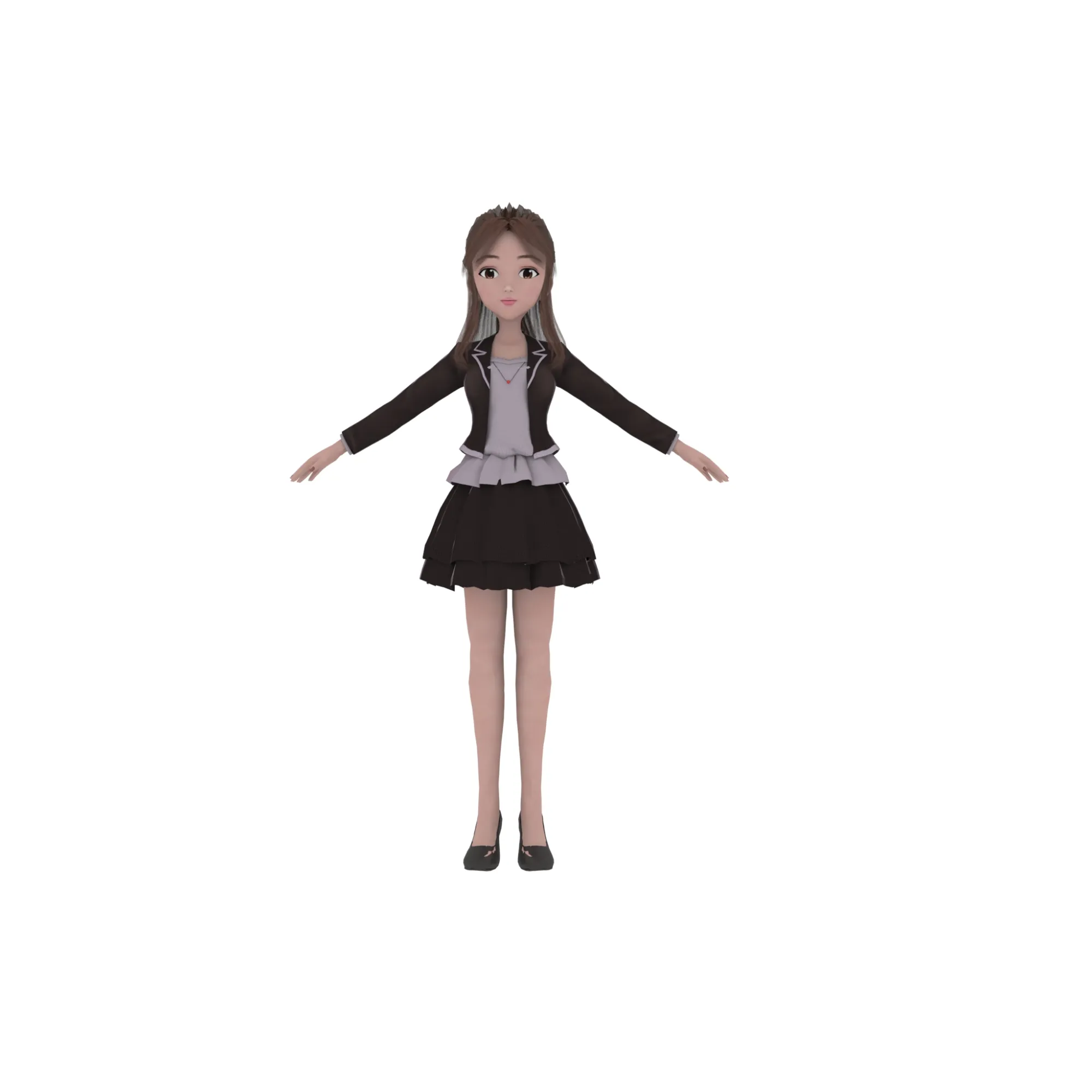 Cartoon girl 3D Model .c4d .max .obj .3ds .fbx .stl .blend 