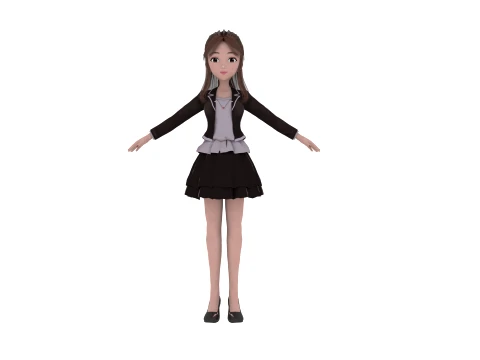 Cartoon girl 3D Model
