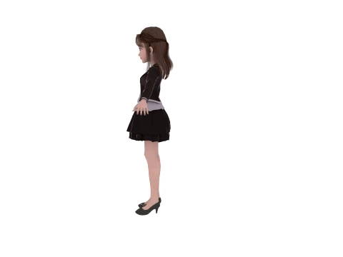 Cartoon girl 3D Model