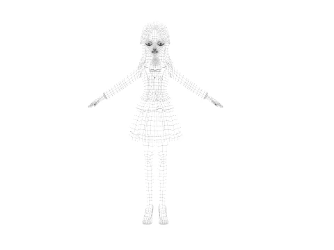 Cartoon girl 3D Model