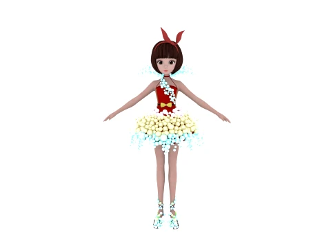 Cartoon girl 3D Модель