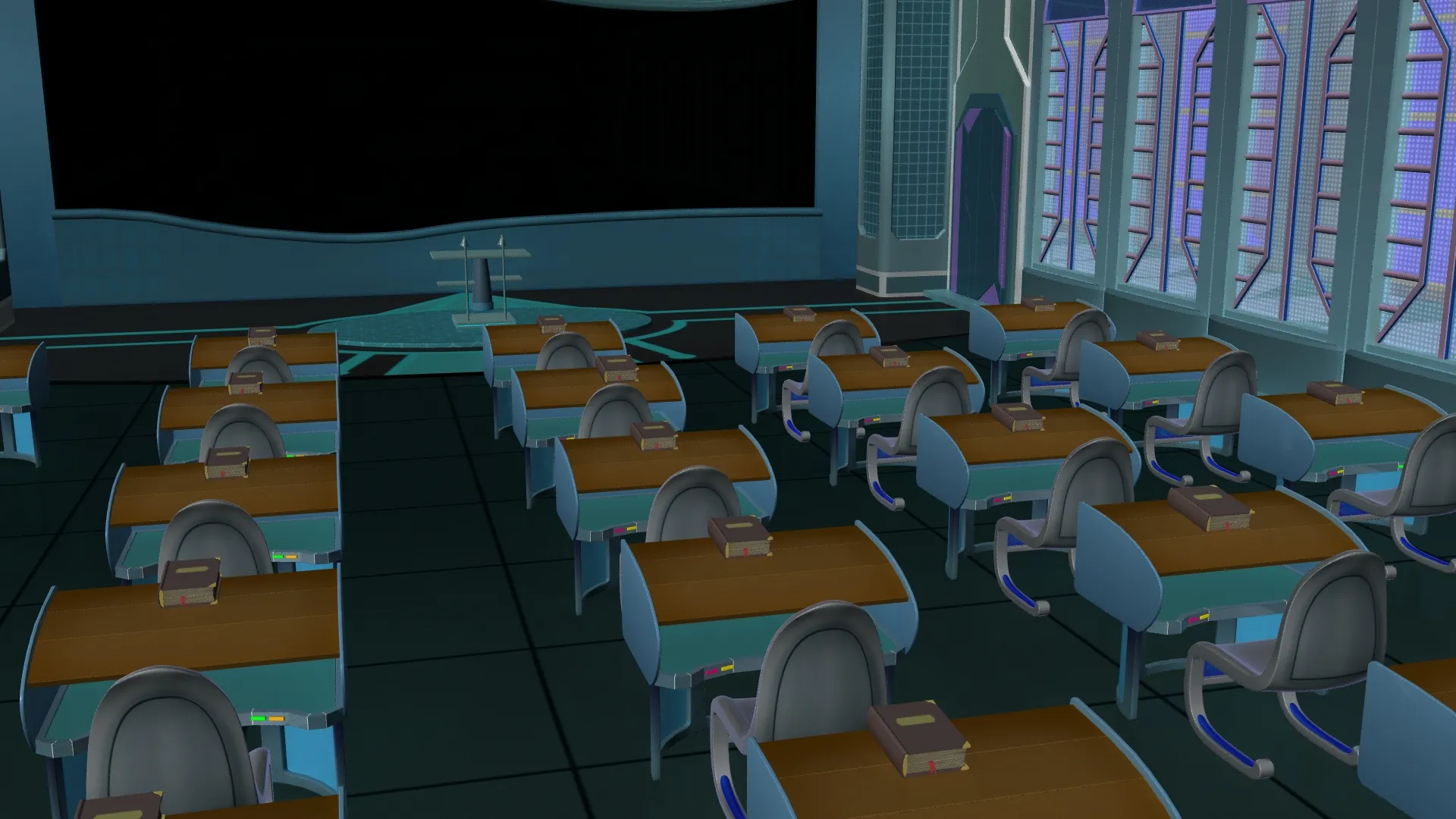 Classroom 3D Model .c4d .max .obj .3ds .fbx .stl .blend 