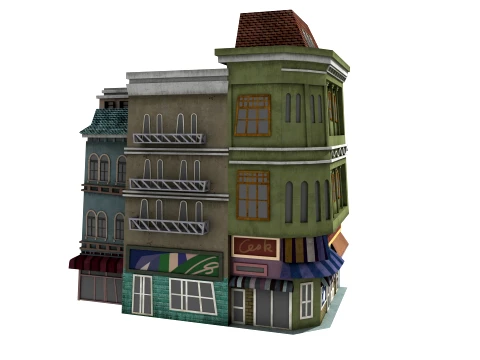 Cartoon architecture 3D Model