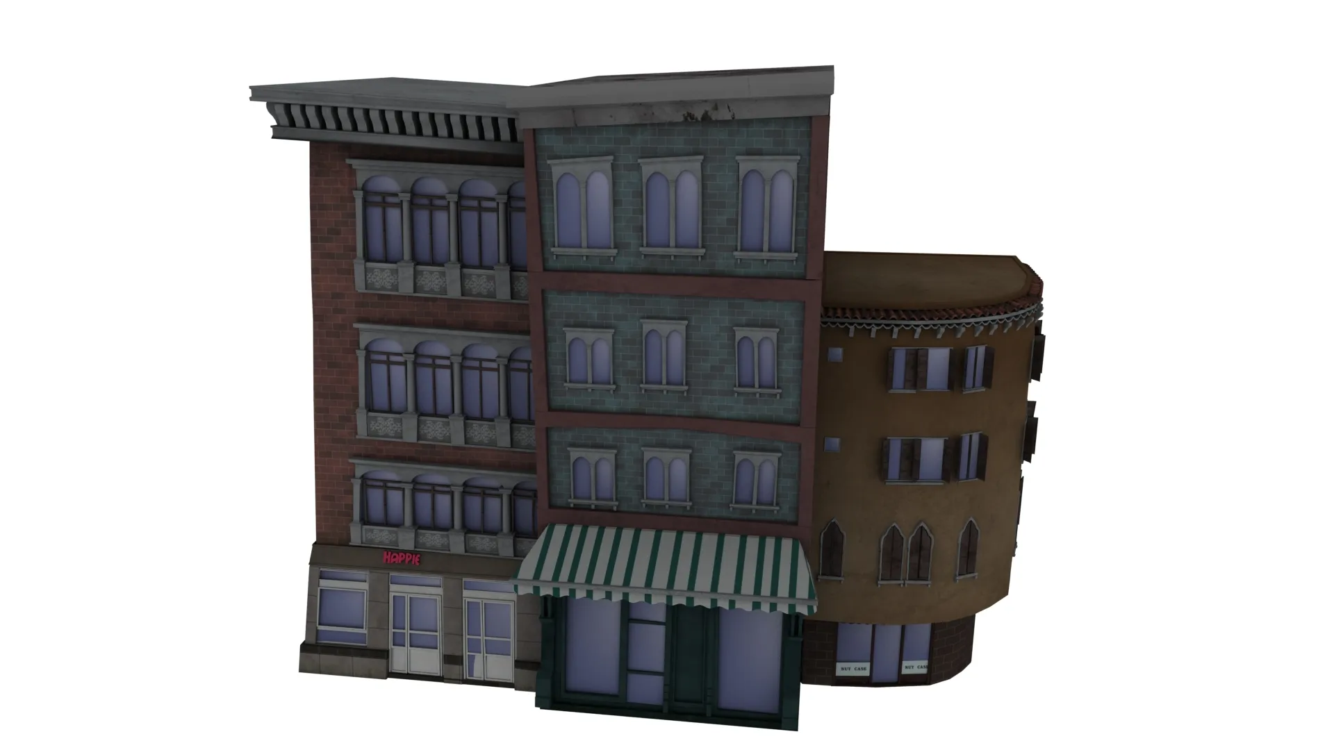 Cartoon architecture 3D Model .c4d .max .obj .3ds .fbx .stl .blend 