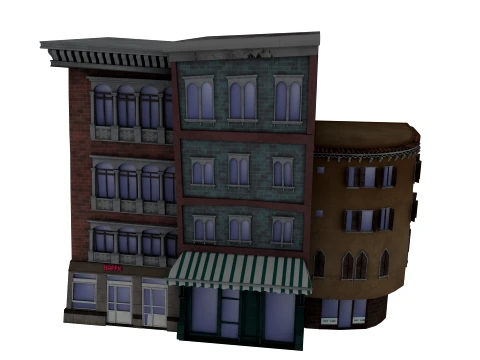 Cartoon architecture 3D Model