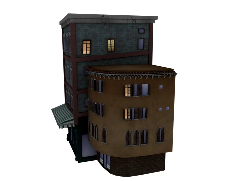 Cartoon architecture 3D Model