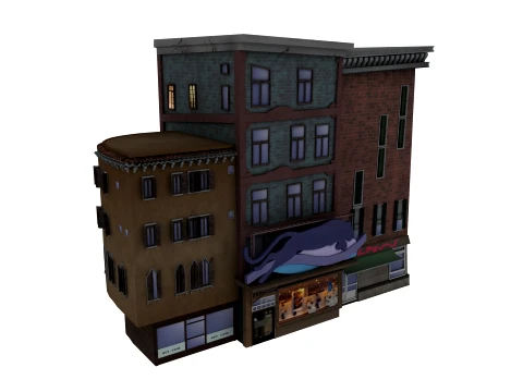 Cartoon architecture 3D Model