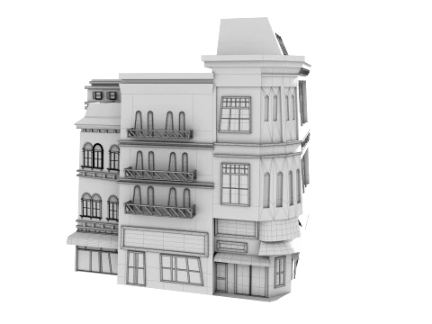 Cartoon architecture 3D Model