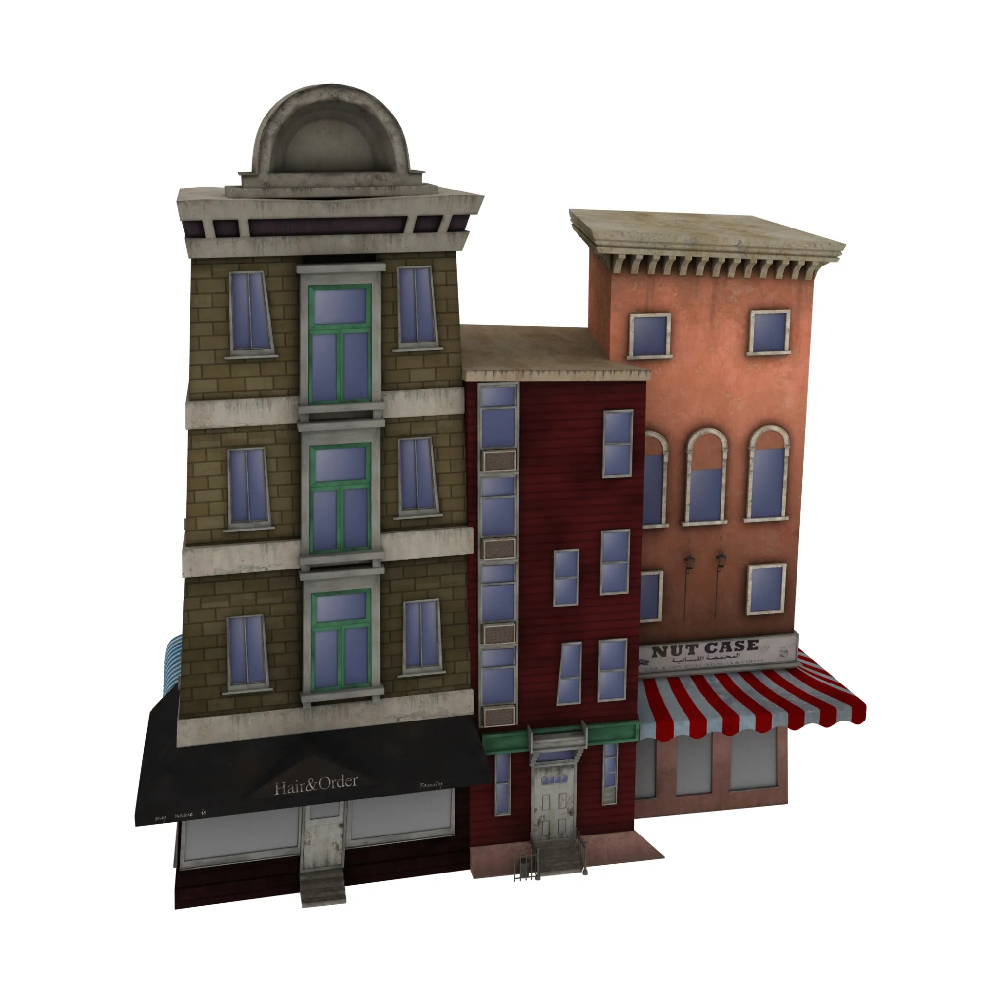 Cartoon architecture 3D Model .c4d .max .obj .3ds .fbx .stl .blend 