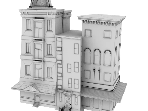 Cartoon architecture 3D Model