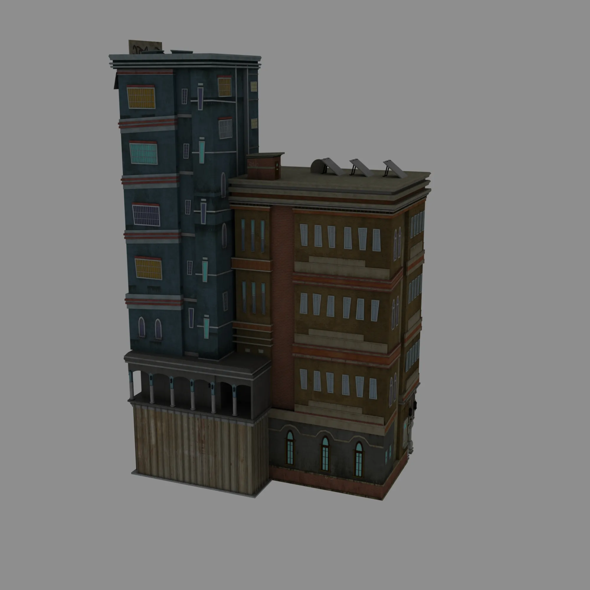 Cartoon architecture 3D Model .c4d .max .obj .3ds .fbx .stl .blend 