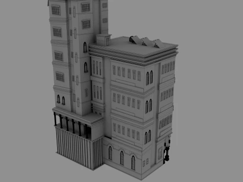Cartoon architecture 3D Model