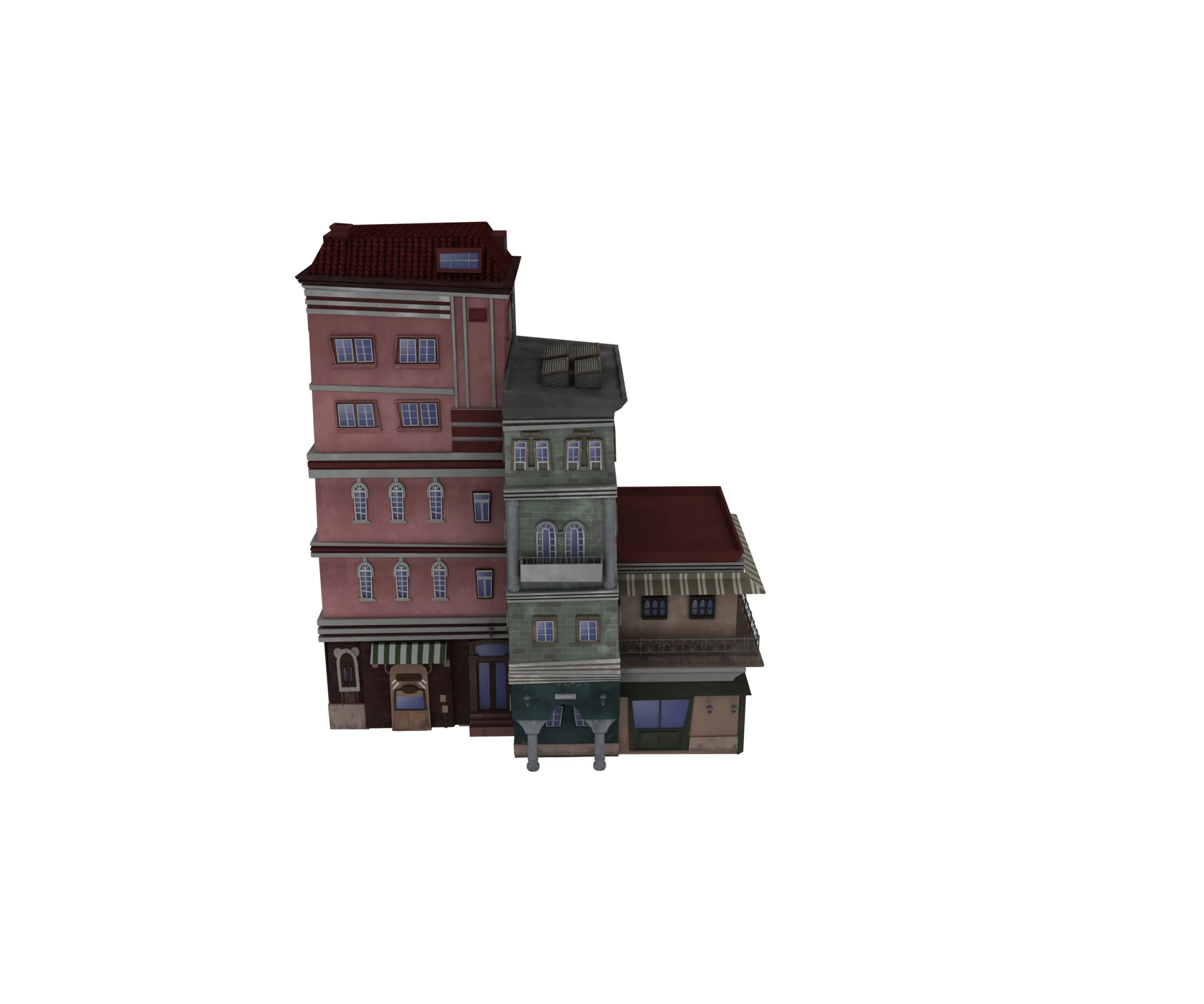 Cartoon architecture 3D Model .c4d .max .obj .3ds .fbx .stl .blend 
