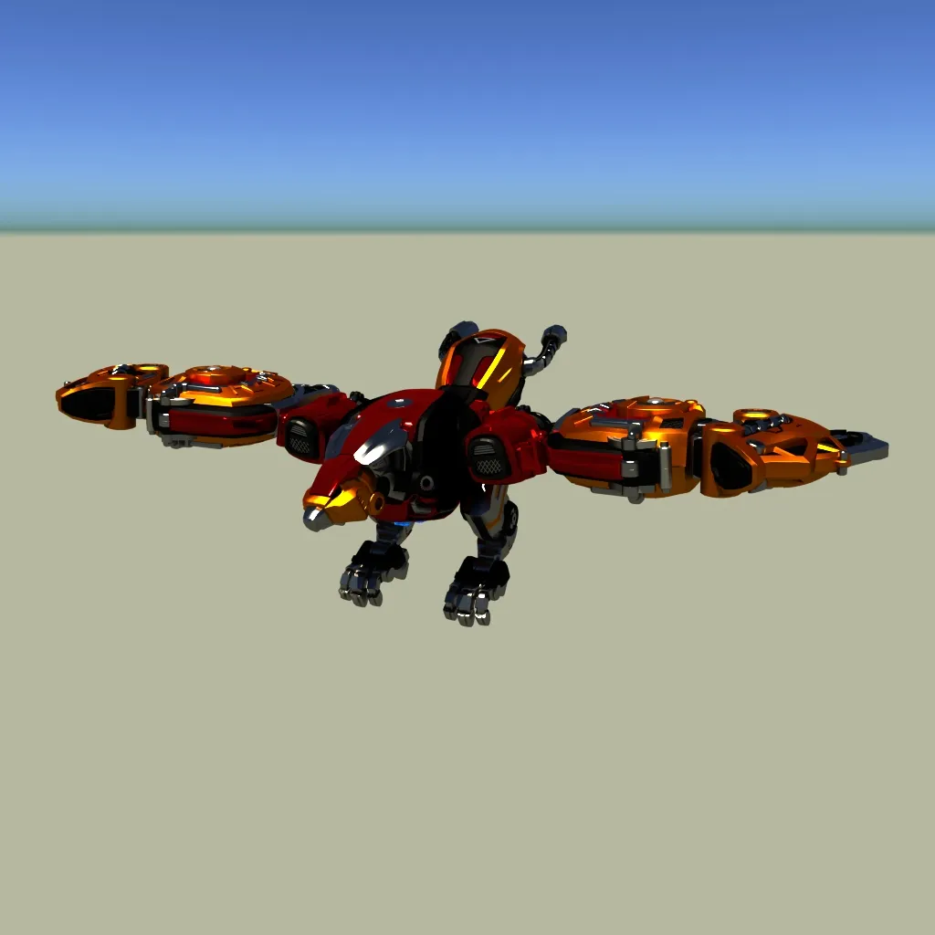 Mechanical eagle 3D Model .c4d .max .obj .3ds .fbx .stl .blend 