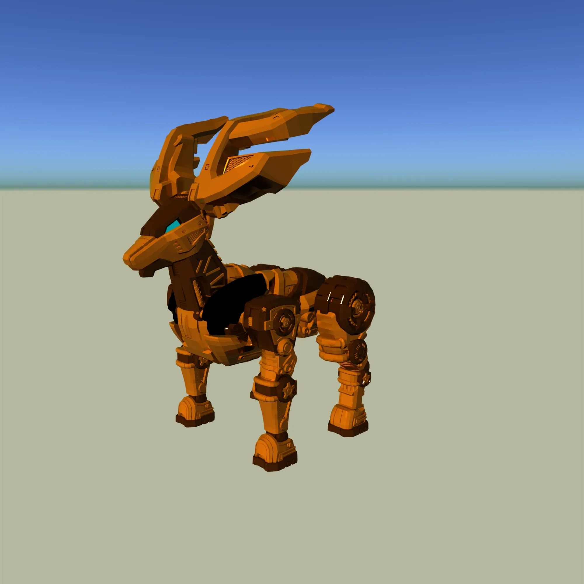 Mechanical deer 3D Model .c4d .max .obj .3ds .fbx .stl .blend
