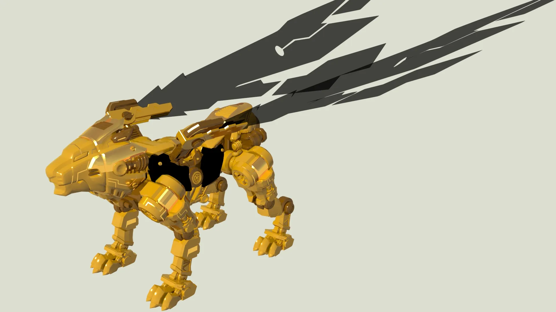 Mechanical lion 3D Model .c4d .max .obj .3ds .fbx .stl .blend 