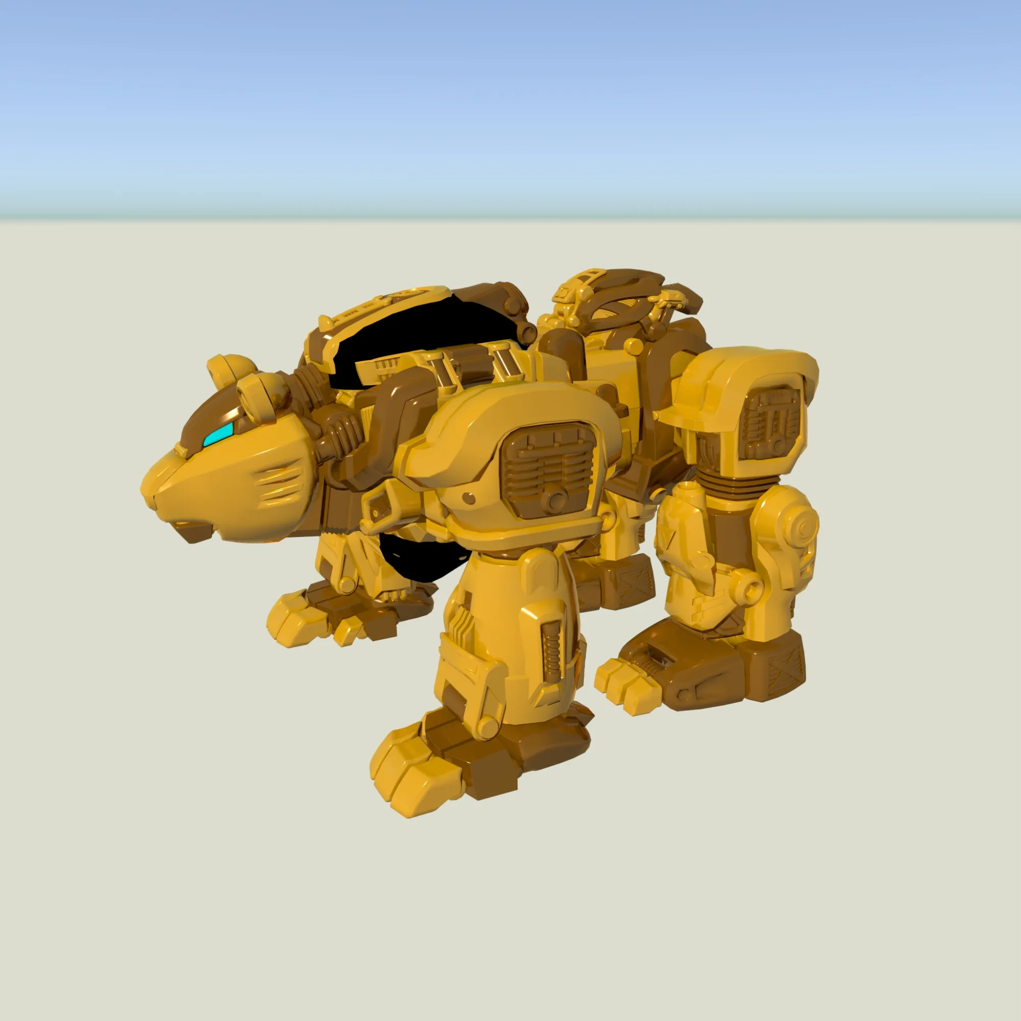 Mechanical bear 3D Model .c4d .max .obj .3ds .fbx .stl .blend 