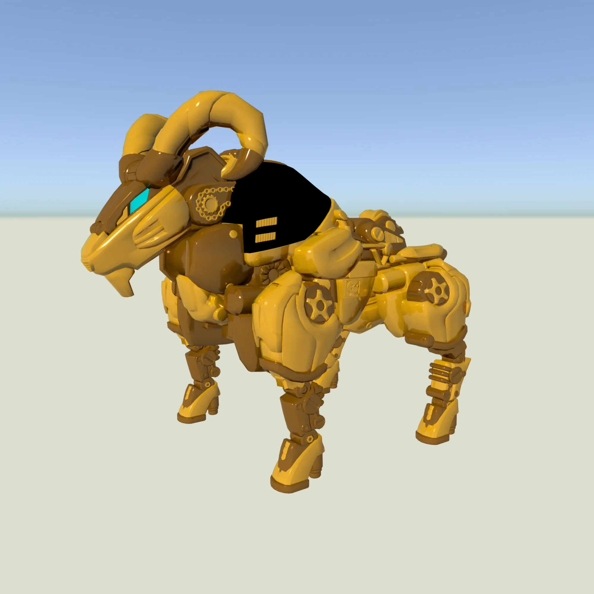 Mechanical Sheep 3D Model .c4d .max .obj .3ds .fbx .stl .blend 