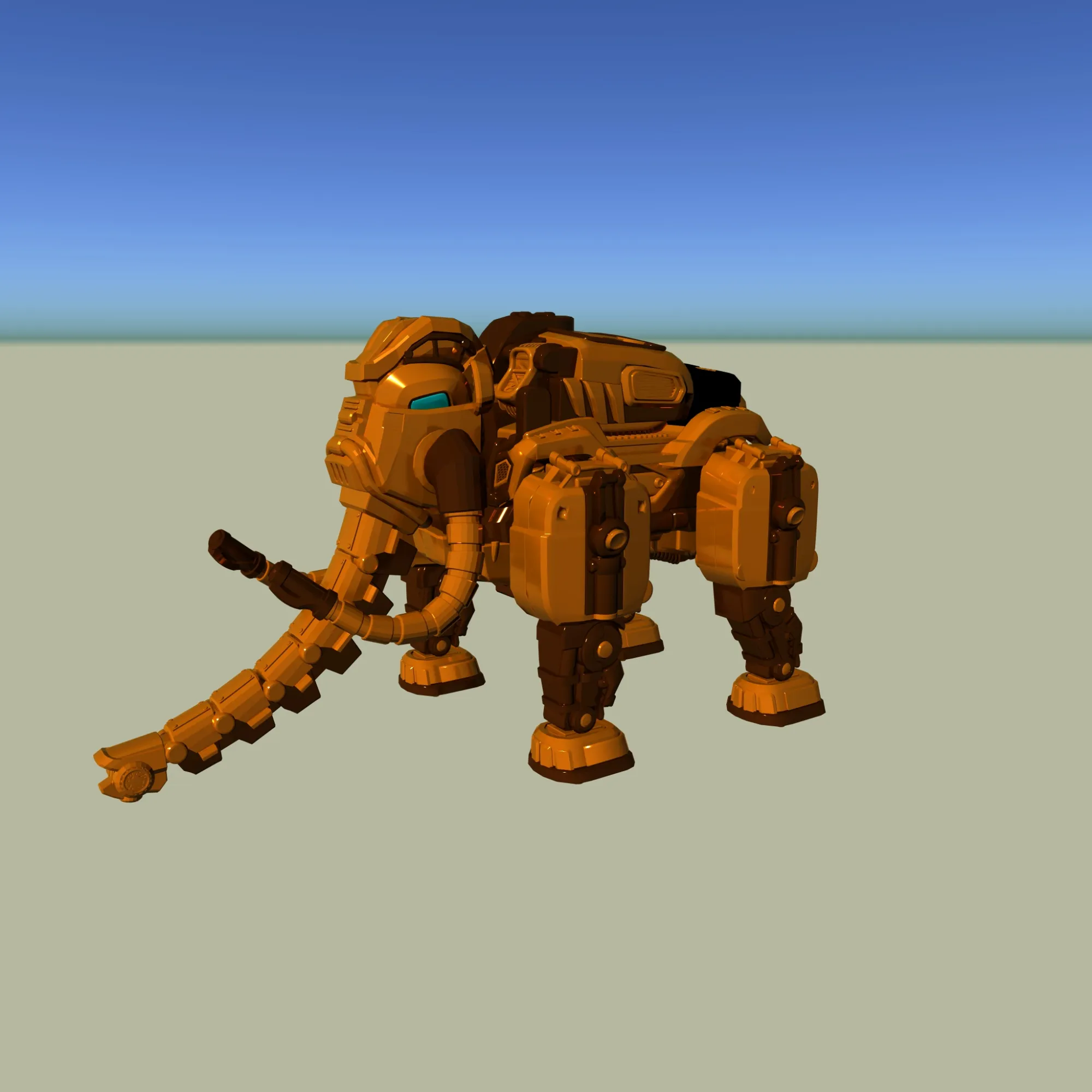 Mechanical Mammoth 3D Model .c4d .max .obj .3ds .fbx .stl .blend