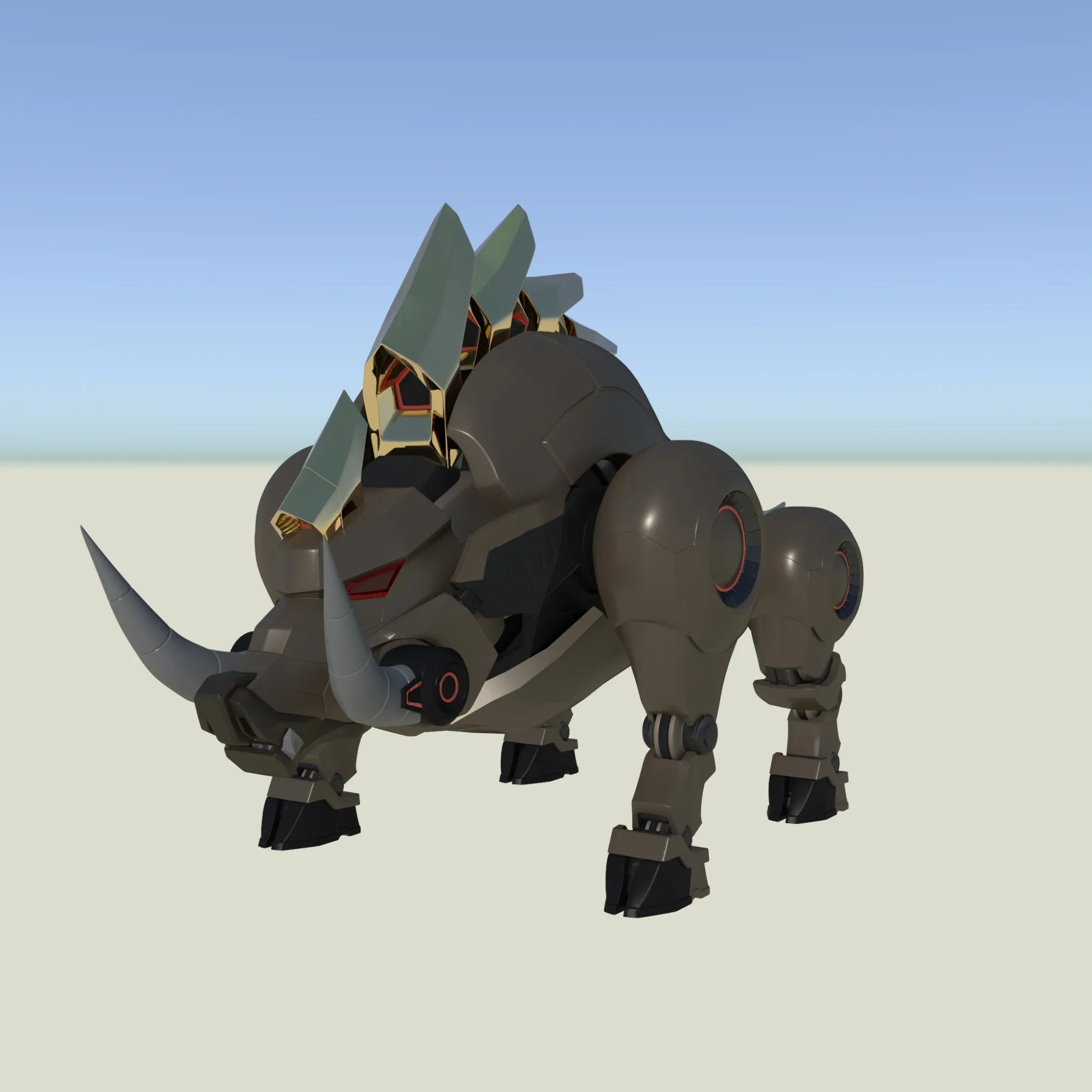 Mechanical Wild Boar 3D Model .c4d .max .obj .3ds .fbx .stl .blend 