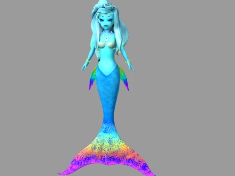 Cartoon mermaid 3D Model