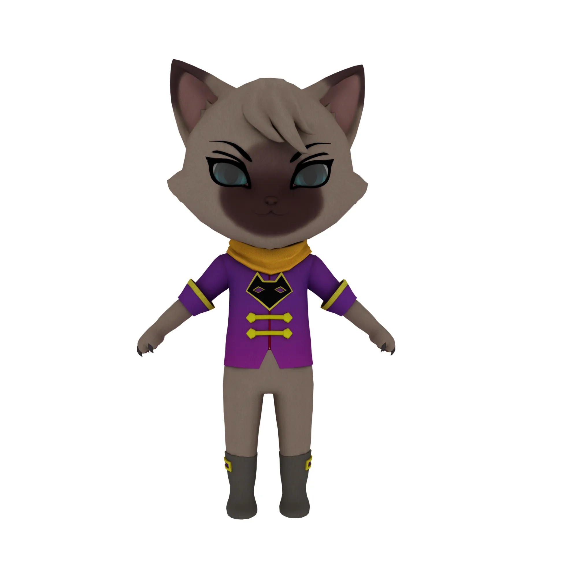 Cartoon cat 3D Model .c4d .max .obj .3ds .fbx .stl .blend 