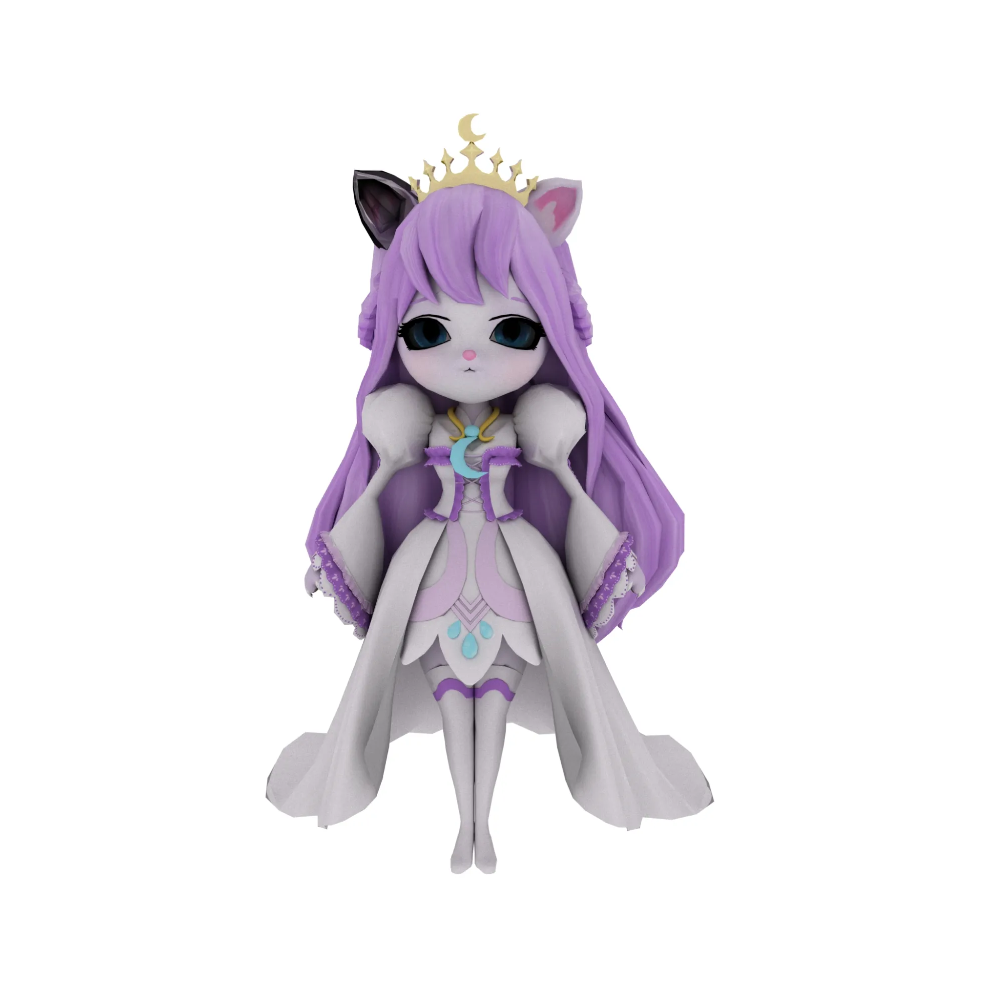 CatQueen 3D Model .c4d .max .obj .3ds .fbx .stl .blend 