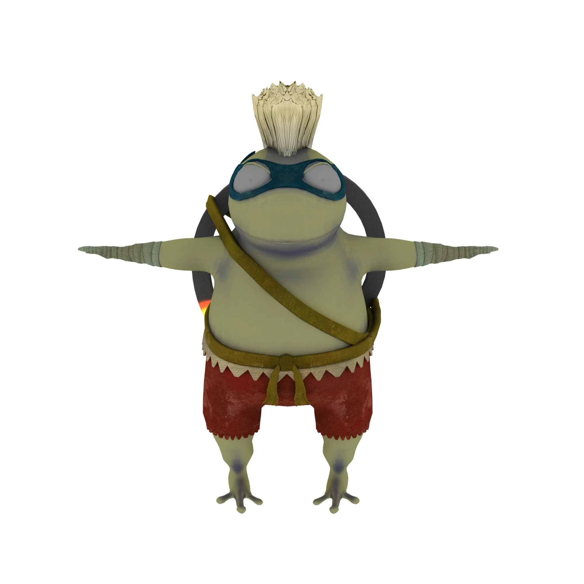 Cartoon frog 3D Model .c4d .max .obj .3ds .fbx .stl .blend 