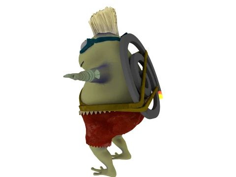 Cartoon frog 3D Model