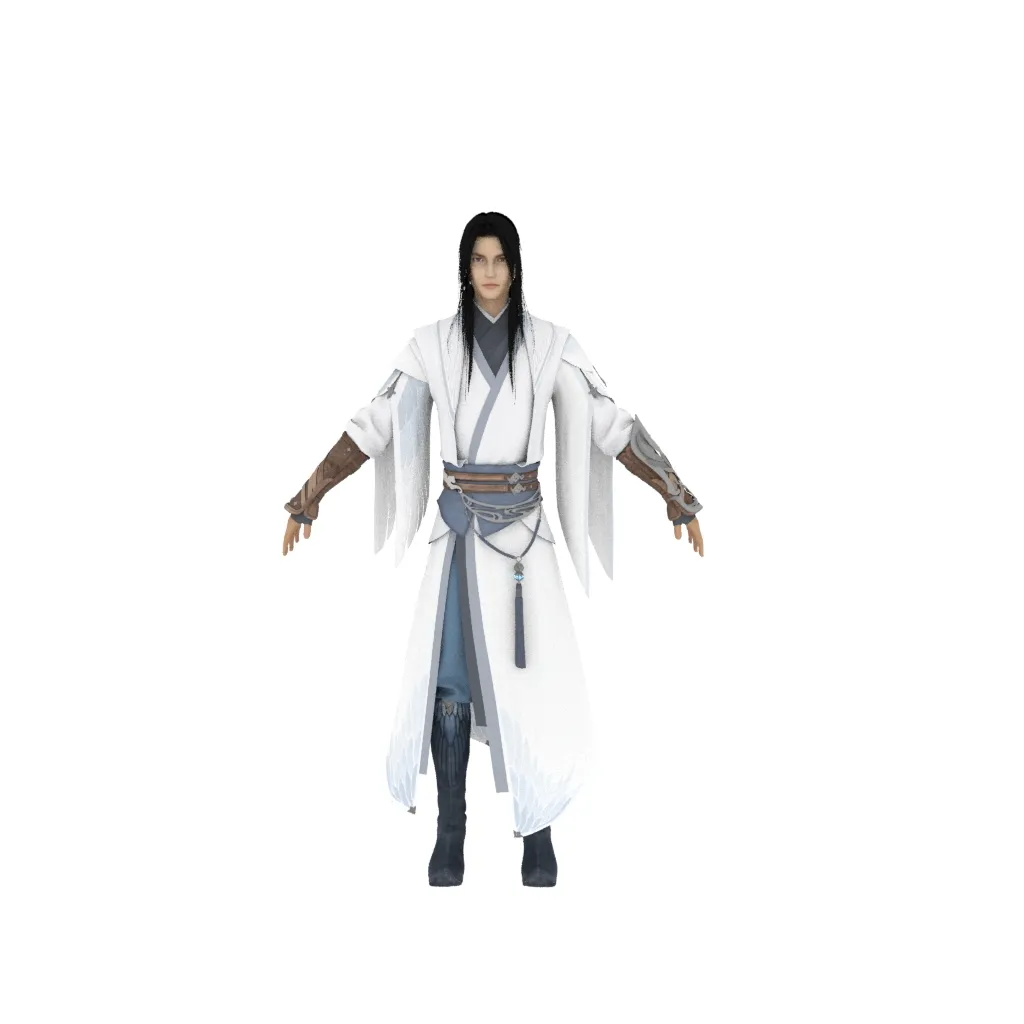 Martial arts character 3D Model .c4d .max .obj .3ds .fbx .stl .blend 