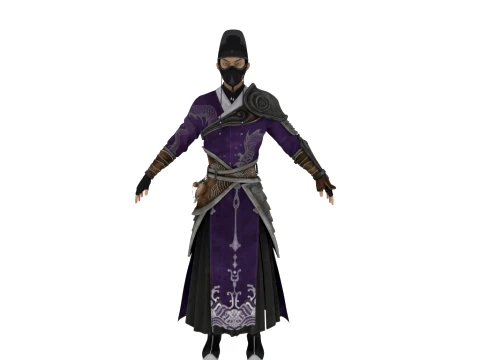 Martial arts character 3D Model